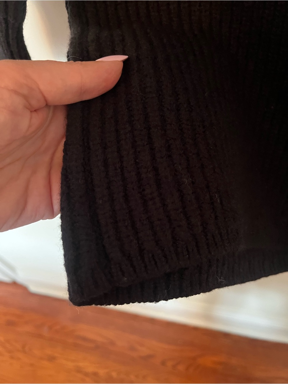 Wilfred 100% Merino Wool Black Ribbed Mock Neck Sweater M - Picture 5 of 9